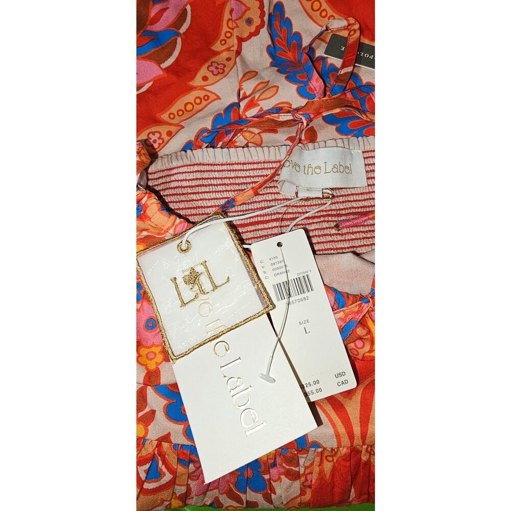 New Anthropologie Love The Label Rita Halter A-Line Midi Dress $325 LARGE Orange - Picture 5 of 5